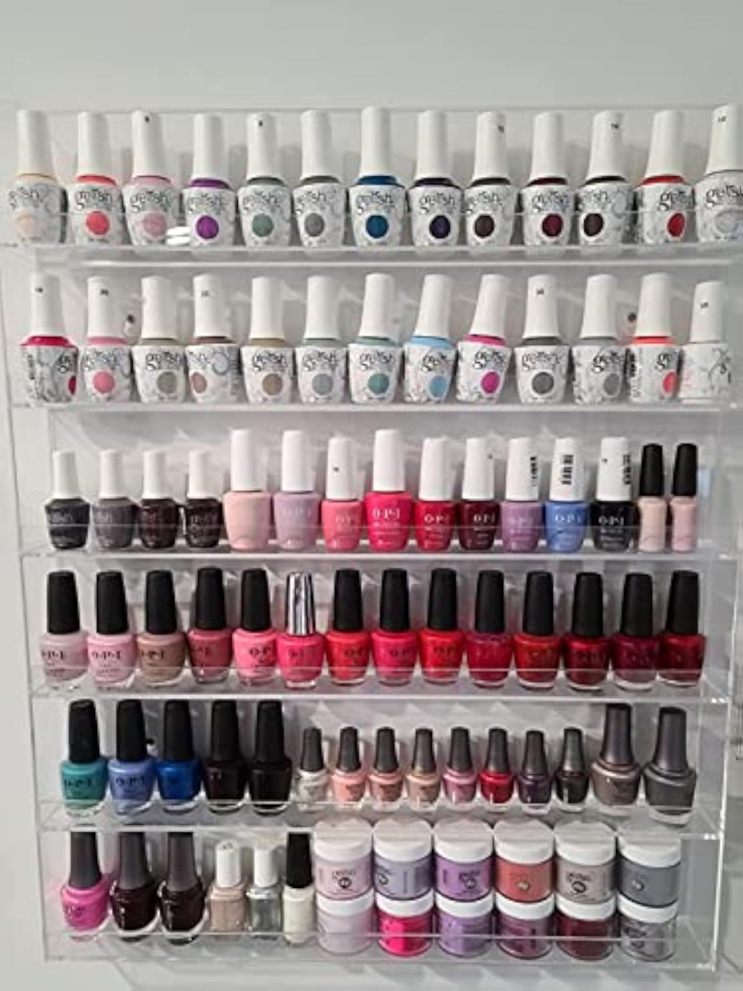 Acrylic Nail Polish Rack Wall Mounted Organizer, 2Pack